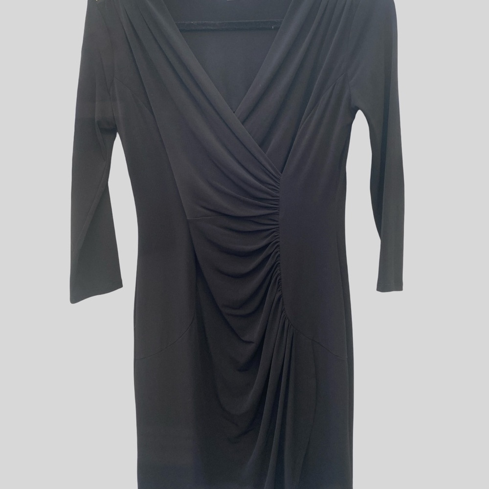 Calvin Klein Elegant Black Long Sleeve Dress
